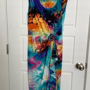 Vibrant Watercolor Sleeveless Dress by Essex large